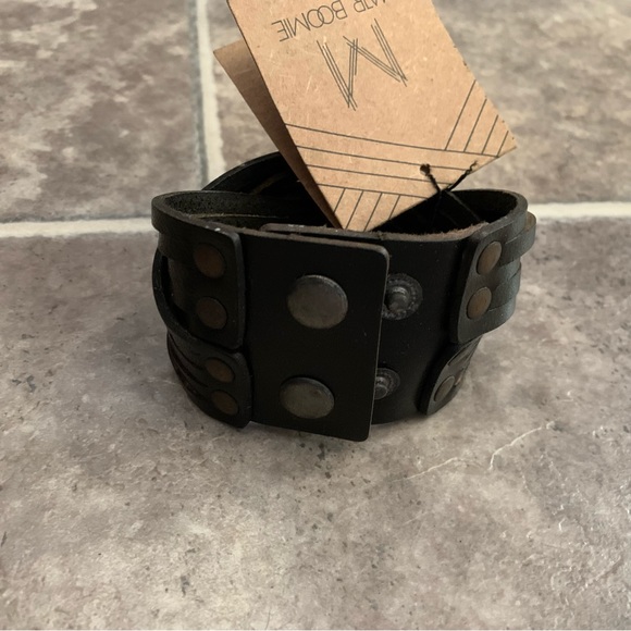 NWT MATR BOOMIE 2” Brown Leather Wrap Style Bracelet w/ Snaps - Picture 8 of 11